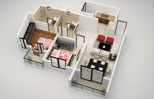 24 mẫu thiết kế căn hộ 2 phòng ngủ cho vợ chồng trẻ 10