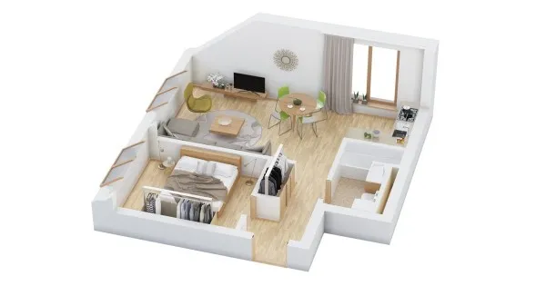 40+ mẫu thiết kế căn hộ có 1 phòng ngủ dành cho cặp vợ chồng trẻ